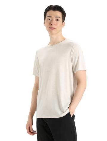 Pánské Tričko Icebreaker MerinoFine™ Krátké Sleeve Bílé | CZ 1757QMAZ